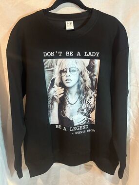 Stevie Nicks Black Graphic Crewneck Sweatshirt - Don't Be a Lady NWOT